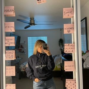 Navy Blue Brandy Melvile Half Zip-Up NY Sweater